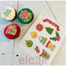 Edible Wafer Toppers Set of 10 - XMAS SHAPES
