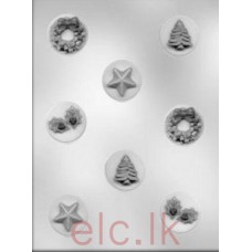 CHOC MOLD - Xmas Assortment Round - 1.5 inch