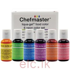 Chefmaster - 20g Student Kit Set Of 6 Neon Colors