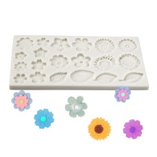 Silicon Mold Flowers and Leaves Assorted