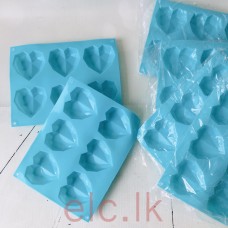 Liying Diamond Heart Cake Mold Trays with 6 Cavities Blue