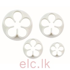 Cutter set of 4 - FIVE PETAL ROSE