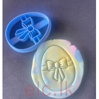Cookie Cutter and Stamp PLA -  EASTER EGG WITH BOW