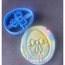 Cookie Cutter and Stamp PLA -  EASTER EGG WITH BOW