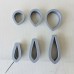 Cookie Cutter PLA - Araliya Flower and Leaf Cutter Set of 6