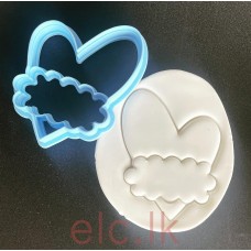 Cookie Cutter with stamp PLA - CLOUD HEART 9x8cm