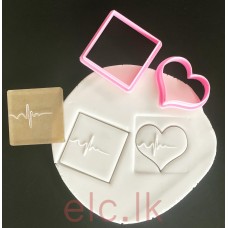 Acrylic Fondant Embosser 3D MINI - HEART BEAT 4x4cm