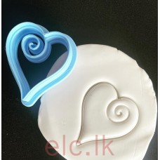 Cookie Cutter with stamp PLA - SWIRLY HEART 6x5cm