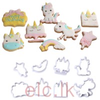  Cookie cutter Plastic UNICORN set of 8