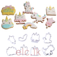  Cookie cutter Plastic UNICORN set of 8