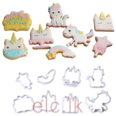  Cookie cutter Plastic UNICORN set of 8