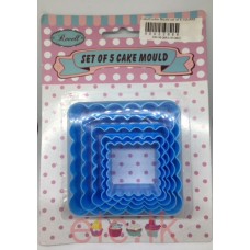 Cake/Cookie Mould set of 5 SQUARE