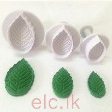 Plunger Cutter set of 3 - VEINED ROSE LEAF