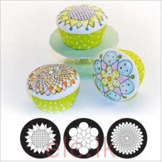 Impression Mat Textured - WHIMSY BLOOMS design x 3 (Cupcakes)