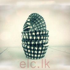 CUPCAKE LINERS X 13 - Gingham - HGP Black (408 Size)