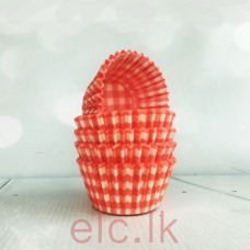 CUPCAKE LINERS X 13 - GINGHAM - HGP RED (408 SIZE)