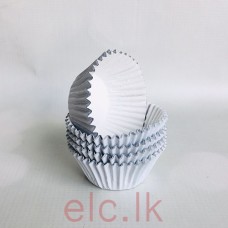 Cupcake Liners x 15 - Foil WHITE (408 Size)
