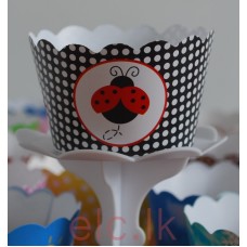 Party Cupcake Wrappers x 12 - LADY BUG