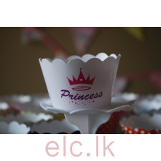 Party Cupcake Wrappers x 12 - PRINCESS TIARA