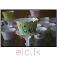 Party Cupcake Wrappers x 12 - DINOSAUR FAMILY