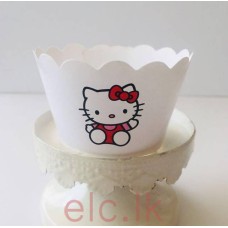 Party Cupcake wrappers x 12 - Hello Kitty White