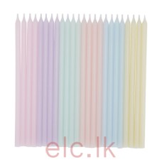 Candle - Pastel Colors Assorted 14.5cm