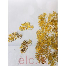 Glitter Picks - Merry Christmas Gold 6cm