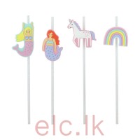 STRAWS - Unicorn Sparkle Novelty x 4