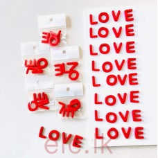 VALENTINE RED FONDANT LETTER SET - LOVE