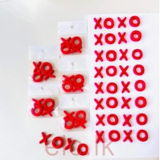 VALENTINE RED FONDANT LETTER SET - XOXO