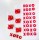 VALENTINE RED FONDANT LETTER SET - XOXO