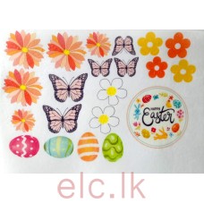 Easter Easy Cake Scene Wafer Topper Set A5 size design 2