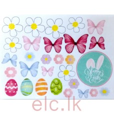 Easter Easy Cake Scene Wafer Topper Set A5 size design 1