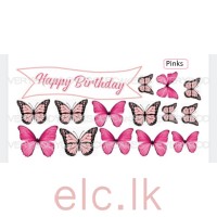 Happy Birthday Cake Scene Wafer Topper Sets  