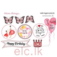 Happy Birthday Mother Cake Scene Wafer Topper Set A5 size (Select Design)