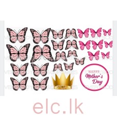 Mothers Day Cake Scene Wafer Topper Set A5 size design 2