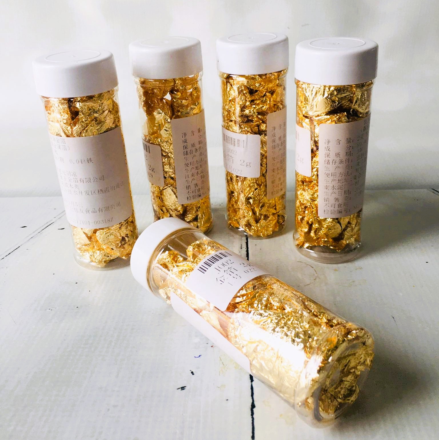 Edible GOLD Leaf Flakes - Tall Bottle (2g)