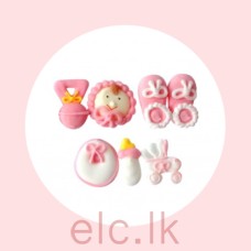 Elc Sugar Shapes Baby Girl Pink Mix - 7 Pieces - 3D