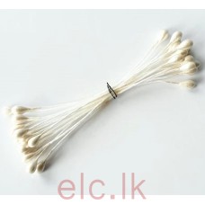 Flower Stamens - ROUND Pearl White Medium 15pcs