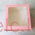 Cake Box PINK - 10 x 10 x 6 inch with window