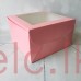 Cake Box PINK - 10 x 10 x 6 inch with window