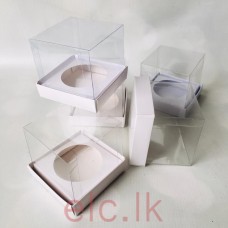 Clear Boxes - 3 x 3 x 3 Inch WHITE BASE