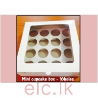 Cupcake Box with insert - 16 holes WHITE MINI