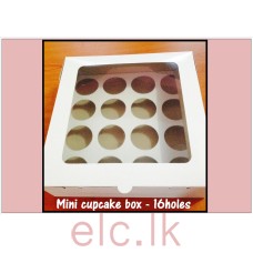Cupcake Box with insert - 16 holes WHITE MINI