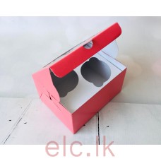 Cupcake Box with insert - 2 holes HOT PINK