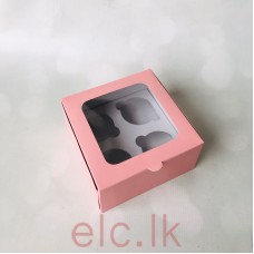 Cupcake Box with insert - 4 holes PINK