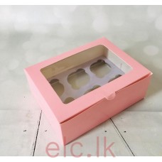 Cupcake Box with insert - 6 holes PINK