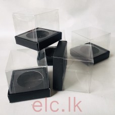 Clear Boxes - 3 x 3 x 3 Inch BLACK BASE