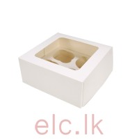 Cupcake Box with insert - 4 holes white