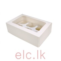 Cupcake Box with insert - 6 holes WHITE
